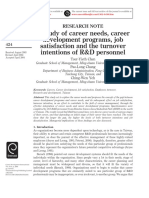 A Study of Career Needs, Career Development Programs, Job Satisfaction and The Turnover Intentions of R&D Personnel