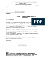 Modelo de Carta de Aceptacion de PPP Salud