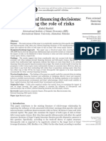 Firm External Financing Decisions: Explaining The Role of Risks