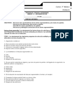 Prueba 7° Básico Argumentación y Opinión