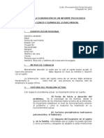 Modelo para La Elaboración de Un Informe Psicológico