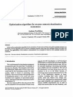 Optimization Algorithm For Reverse Osmosis Desalination Economics