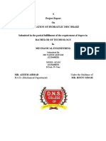 A Project Report On Fabrication of Hydraulic Disc Brake: Under The Guidance of H.O.D. (Mechanical Department)