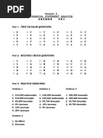 Answer Key Module 2 Financial Statement Analysis 1