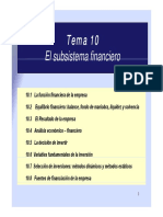 Tema 10 - El Subsistema Financiero