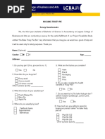 Fruity Pie Bar Survey Questionaire