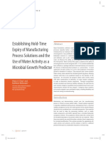 Establishing Hold-Time Expiry of Manufacturing Process Solutions and The Use of Water Activity As A Microbial Growth Predictor