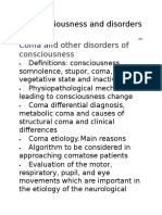 Consciousness and Disorders