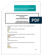 Engineering Economics ECO 1192 Practice Examination #1: 37 Multiple-Choice Questions Answers Provided On The Last Page