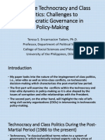 Philippine Technocracy and Class Politics - Challenges To Democratic Governance in Policy-Making (Tadem)