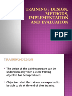 Training Design Methods Implementation and Evaluation