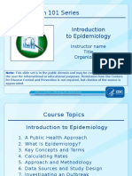 Introduction To Epidemiology