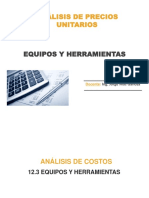 Analisis de Precios Unitarios Equipos y