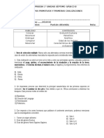 Prueba 1° Unidad Septimo Básico Tiempos Primitivos y Primeras Civilizaciones 2017