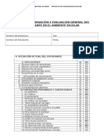 Pauta de Observación y Evaluación General Del Estudiante en El Ambiente Escolar