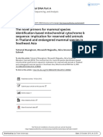 The Novel Primers For Mammal Species Identification-Based Mitochondrial Cytochrome B Sequence