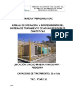 MANUAL DE OPERACIÓN Y MANTENIMIENTO DEL SISTEMA DE TRATAMIENTO DE AGUAS RESIDUALES DOMESTICAS. (Recuperado)