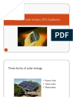 Solar Photo-Voltaic (PV) Systems