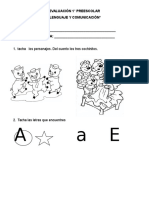 Evaluación 1° de Preescolar