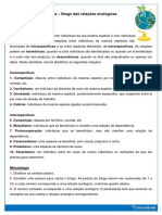 Atividade Prática - Bingo Das Relações Ecológicas