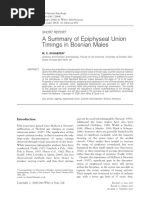 A Summary of Epiphyseal Union Timings in Bosnian Males: Short Report