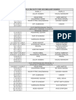 English Vocab Schedule