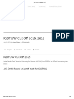 Igdtuw Cut Off 2016, 2015