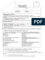 Prueba de Ciencia 8° QUÍMICA