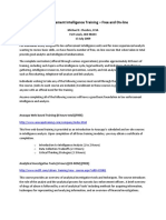 Law Enforcement Intelligence Training - Free and On Line: Michael E. Chesbro, CCIA Fort Lewis, WA 98433 13 July 2009