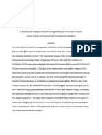 A Psychosocial Analysis of How First Impressions Are Overcome As Seen in Austen's Pride and Prejudice and Contemporary Situations