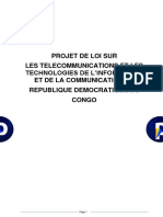 Projet de Loi Sur Les Télécommunication en République Démocratique Du Congo