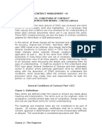 Contract Management - Vi Fidic, Conditions of Contract (FOR CONSTRUCTION WORKS - 1987/92 Edition)