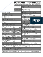 FSC Important Formulas Derivatives PDF