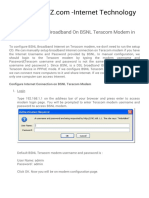 W To Configure Broadband On BSNL Teracom Modem in PPPoE Mode