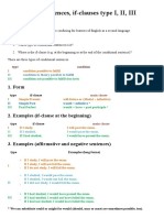 Conditional Sentences, If-Clauses Type I, II, III