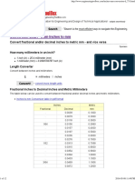 Conversion Chart - From Inches To MM