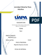 Ciencias de La Naturaleza en Educación Básica y Su Laboratorio - Tarea I