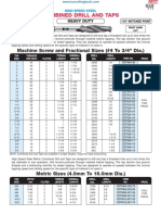 Combined Drill and Taps: Machine Screw and Fractional Sizes (#4 To 3/4" Dia.)