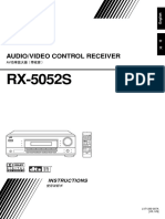 Audio/Video Control Receiver: Instructions