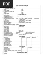 Pipeline Questionnaire