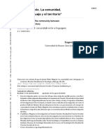 Walter Mignolo - La Comunidad Entre El Lenguaje y El Territorio - Eugenia Fraga