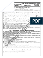 Test On WAVE OPTICS - LEVEL EASY PDF