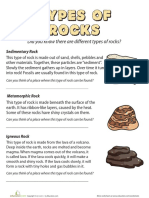 Types of Rocks PDF