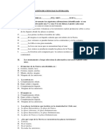 Evaluacion de Ciencias Naturales