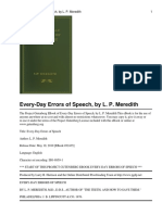 Every-Day Errors of Speech