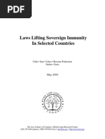 Laws Lifting Sovereign Immunity in Selected Countries