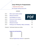 Academic Essay Writing For Postgraduates: Unit 1 Unit 2 Unit 3 Unit 4 Unit 5 Unit 6 Unit 7