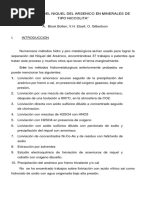 Separacion Del Niquel Del Arsenico en Minerales de Tipo Niccolita