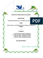 Producción y Distribución de Potencia Hidráulica