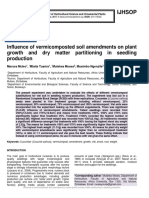 Influence of Vermicomposted Soil Amendments On Plant Growth and Dry Matter Partitioning in Seedling Production